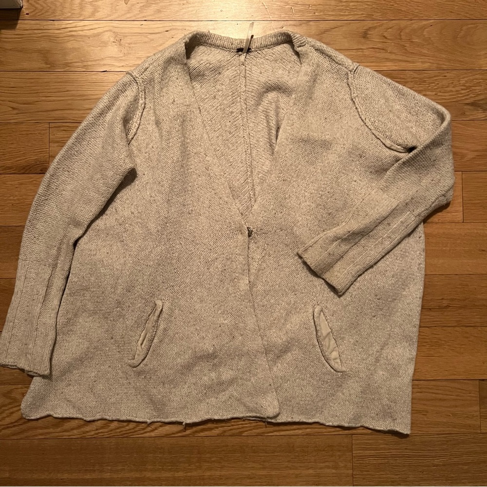 Free People Tan Oversized Cardigan